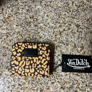 Von Dutch Black and Tan Animal Print Wallet